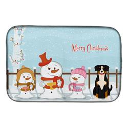 Merry Christmas Carolers Entlebucher Dish Drying Mat