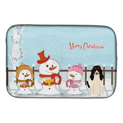 Merry Christmas Carolers Swiss Hound Dish Drying Mat