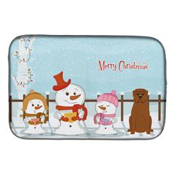 BB2404DDM Merry Christmas Carolers Dogue De Bourdeaux Dish Drying Mat