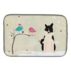 Christmas Presents Between Friends Russo-European Laika Spitz Dish Drying Mat