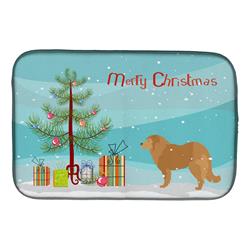 Caucasian Shepherd Dog Merry Christmas Tree Dish Drying Mat