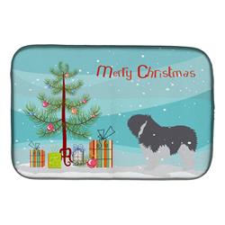 Polish Lowland Sheepdog Dog Merry Christmas Tree Dish Drying Mat