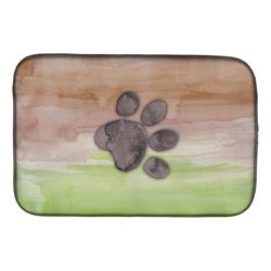 Dog Paw Watercolor Dish Drying Mat