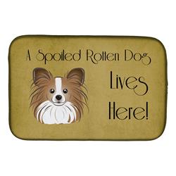 Papillon Spoiled Dog Lives Here Dish Drying Mat