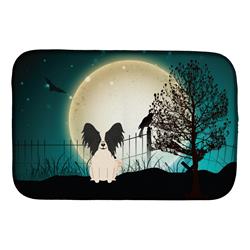 Halloween Scary Papillon Black & White Dish Drying Mat