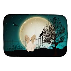Halloween Scary Papillon Sable White Dish Drying Mat