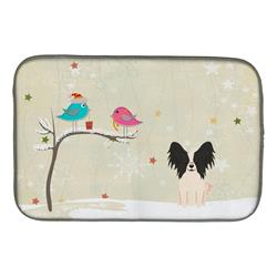 Christmas Presents Between Friends Papillon Black & White Dish Drying Mat