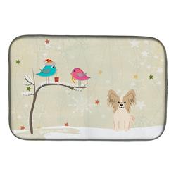 Christmas Presents Between Friends Papillon Sable White Dish Drying Mat