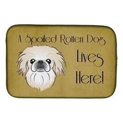 Pekingese Spoiled Dog Lives Here Dish Drying Mat