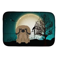 Halloween Scary Pekingnese Tan Dish Drying Mat
