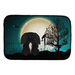 BB2297DDM Halloween Scary Pekingnese Black Dish Drying Mat