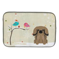 Christmas Presents Between Friends Pekingnese Tan Dish Drying Mat