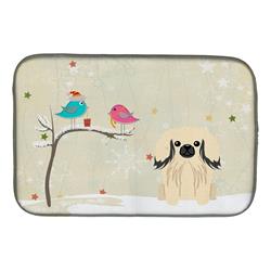 Christmas Presents Between Friends Pekingnese Cream Dish Drying Mat