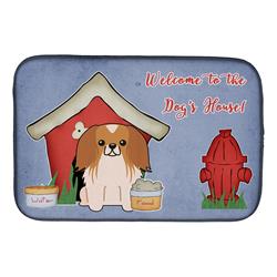Dog House Collection Pekingnese Red White Dish Drying Mat