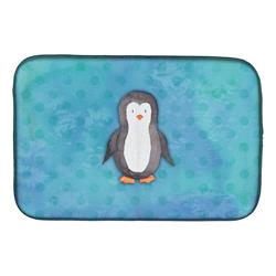 Polkadot Penguin Watercolor Dish Drying Mat
