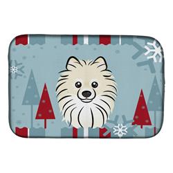 Winter Holiday Pomeranian Dish Drying Mat
