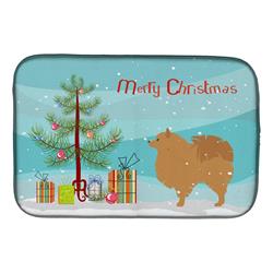 Pomeranian Merry Christmas Tree Dish Drying Mat