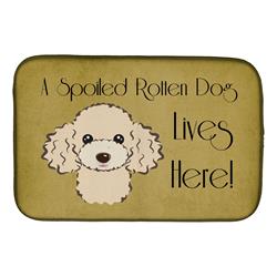 Buff Poodle Spoiled Dog Lives Here Dish Drying Mat