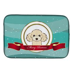 BB1568DDM Buff Poodle Merry Christmas Dish Drying Mat