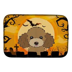 BB1814DDM Halloween Chocolate Brown Poodle Dish Drying Mat