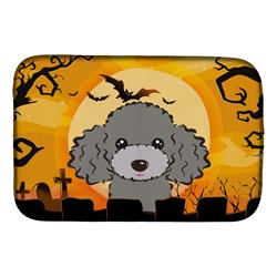 BB1817DDM Halloween Silver Gray Poodle Dish Drying Mat