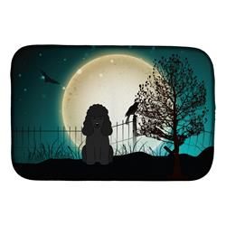 BB2261DDM Halloween Scary Poodle Black Dish Drying Mat
