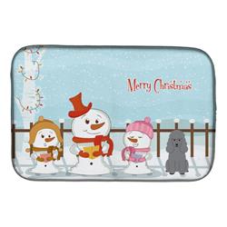 BB2399DDM Merry Christmas Carolers Poodle Silver Dish Drying Mat