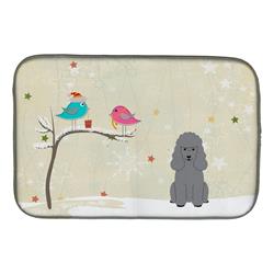 Christmas Presents Between Friends Poodle Silver Dish Drying Mat