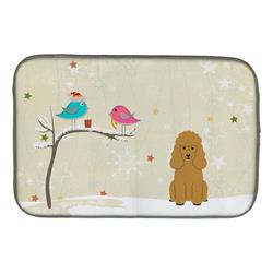 Christmas Presents Between Friends Poodle Tan Dish Drying Mat