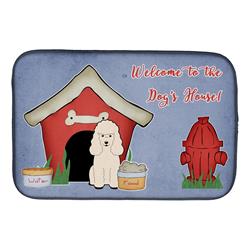 Dog House Collection Poodle White Dish Drying Mat