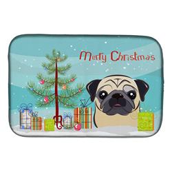 Christmas Tree & Fawn Pug Dish Drying Mat