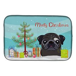 BB1635DDM Christmas Tree & Black Pug Dish Drying Mat