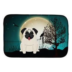 Halloween Scary Pug Cream Dish Drying Mat