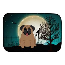 BB2195DDM Halloween Scary Pug Brown Dish Drying Mat