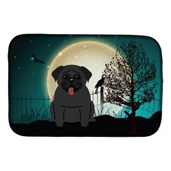 BB2196DDM Halloween Scary Pug Black Dish Drying Mat