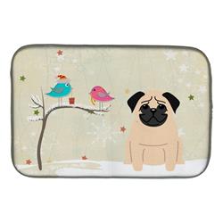 Christmas Presents Between Friends Pug Fawn Dish Drying Mat