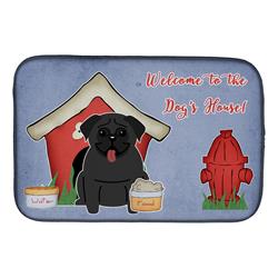 Dog House Collection Pug Black Dish Drying Mat
