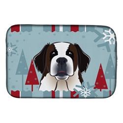 BB1742DDM Winter Holiday Saint Bernard Dish Drying Mat