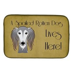 Saluki Spoiled Dog Lives Here Dish Drying Mat