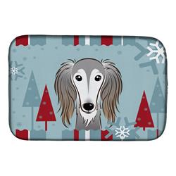 Winter Holiday Saluki Dish Drying Mat