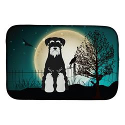 Halloween Scary Standard Schnauzer Salt & Pepper Dish Drying Mat