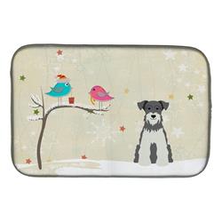 Christmas Presents Between Friends Miniature Schanuzer Salt & Pepper Dish Drying Mat