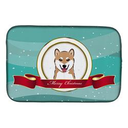 Shiba Inu Merry Christmas Dish Drying Mat