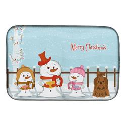 Merry Christmas Carolers Shih Tzu Chocolate Dish Drying Mat