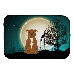 Halloween Scary Staffordshire Bull Terrier Brown Dish Drying Mat