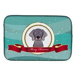 Weimaraner Merry Christmas Dish Drying Mat
