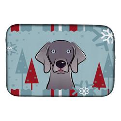 Winter Holiday Weimaraner Dish Drying Mat
