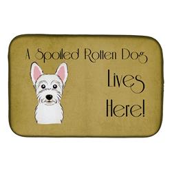 Westie Spoiled Dog Lives Here Dish Drying Mat