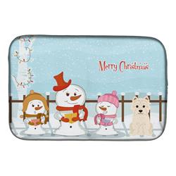 BB2373DDM Merry Christmas Carolers Westie Dish Drying Mat
