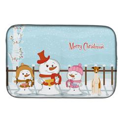 Merry Christmas Carolers Whippet Dish Drying Mat